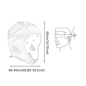 Casco Acolchado de EVA con Carcasa Suave, Gorra de Rugby 7v7 con Franjas Reflectantes, Protector de Cabeza Deportivo Unisex para Portero de Hockey - Product Image 4