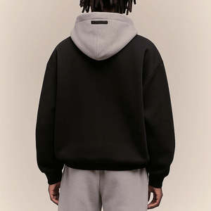 Sweat à capuche surdimensionné lourd à double couche avec poches latérales, ourlet élastique, bordures élastiques, capuche, doublure personnalisée OEM, 100% coton - Product Image 5