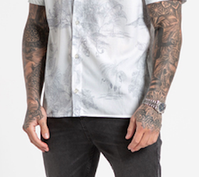 Bleu printemps personnalisé mode chemises 2025 chic hommes vêtements boutonné chemises rides Stretch impression chemise décontractée - Product Image 6