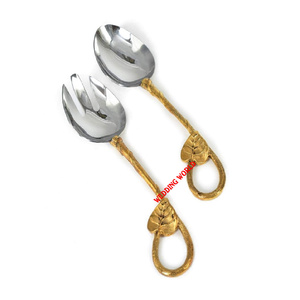 Juego de Cubiertos de Metal con Acabado Dorado, Juego de Cinco Cubiertos de Mesa de Calidad Superior, Cubiertos de Metal de Lujo - Product Image 4