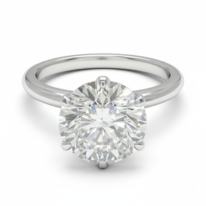 Round Brilliant Cut Lab Grown <b>Diamond</b> <b>Ring</b> for Women in 18K Gold Classic Engagement & Wedding Jewelry - Product Image 1