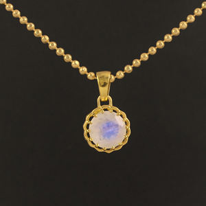 สร้อยคอจี้เงินสเตอร์ลิงสีรุ้งสำหรับเด็กดีไซน์มินิมอลดีไซน์แบบธรรมชาติโรเดียมชุบทองสาม - Product Image 1