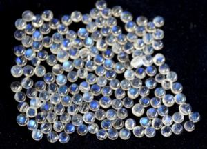 Piedra lunar arcoíris Natural AAA redonda 4mm cabujón parte posterior plana-piedra lunar arcoíris suelta azul llamativo piedra preciosa de alta calidad - Product Image 5