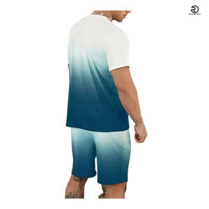 Wholesale 2025 Men's 100% Cotton <b>Short</b> Sets Custom Logo 2-Piece Fashion Summer Tracksuits OEM Casual T-Shirt Jogging Fitness - Product Image 3