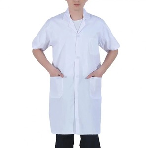 Uniformes médicos blancos Unisex Lab Overall Enfermera Doctor Ropa de trabajo profesional Camisa de trabajo con botones de manga larga corta de longitud media - Product Image 5