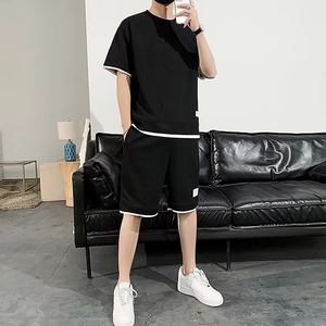 Vente en gros Fabricant Ensemble short personnalisé Polyester Ensemble t-shirt et short unis à col rond et ensemble t-shirt à imprimé bouffant - Product Image 6