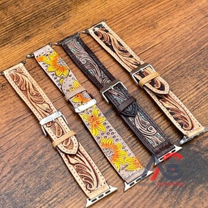 2025 Wholesale New Arrival Quick Release Genuine <b>Tooled</b> <b>Leather</b> Luxury Watch Bands Pin Handmade Replacement Watch Straps - Product Image 1