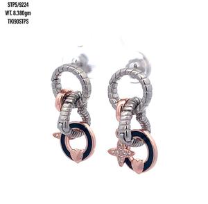 Joyería de boda de plata ostentosa en forma de corazón, pendientes de novia de circonita cúbica larga, joyería para niña y mujer - Product Image 1