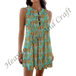 Vestido Bohemio Estampado para Mujer, Vestido Hippie Boho Gitano, Vestido de Fiesta para Mujer, Vestido de Algodón con Capas - Product Image 1
