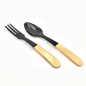 UNIFORM Hot Selling Stainless Steel Brass Copper Salad Server Cutlery <b>Set</b> Best Kitchen Serving Tools for Serving Salad - Product Image 4