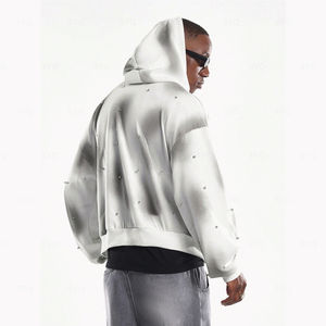 Fábrica personalizada de alta calidad Vintage Loose Fit teñido perla gota hombro cremallera moda deporte moda esencial - Product Image 2