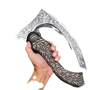 ขวานพิซซ่าเหล็กคาร์บอนสูงพร้อมด้ามไม้ - Product Image 1