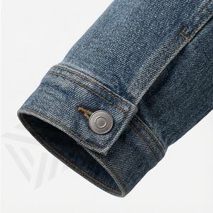 Veste en jean décontractée personnalisée pour hommes, grandes tailles, 100% coton, option logo sur le devant, respirante, veste d'hiver - Product Image 6