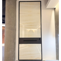 Pintu Masuk Aluminium Cor Modern yang Dapat Disesuaikan, Pintu Eksterior Tahan Air dengan Relief 3D Stereo, Sesuai Standar AS & Eropa