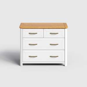 Commode de chambre moderne à 4 tiroirs, commode de rangement en bois minimaliste, unité de rangement compacte pour chevet - Product Image 1