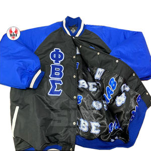 Chaquetas Varsity de Satén Personalizadas de Alta Calidad para la Fraternidad Phi Beta Sigma, Chaquetas Bomber de Seda para Hombre con Logotipos Personalizados - Product Image 5