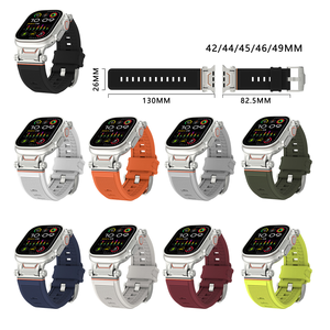 Tali jam tangan silikon mewah tanpa celah, untuk tali jam tangan olahraga TPU lembut Ultra 3 2 49mm untuk seri 11 10 9 8 46mm 45mm 44mm 42mm - Product Image 2