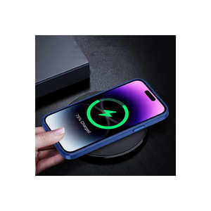 Étui de protection en silicone liquide de luxe MSRA bleu marine à motif floral pour iPhone 14 Pro Max, anti-traces de doigts, design élégant INS - Product Image 5