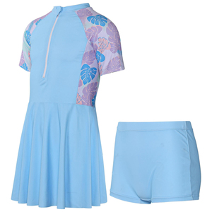 Nouveau Design Filles Enfants Surf Jupe Shorts Maillot De Bain Ensemble 100% Polyester/Spandex Deux Pièces Maillot De Bain Costume Solide Imprimer Plage Baignade - Product Image 4