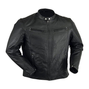 เสื้อแจ็กเก็ตหนังแกะสำหรับผู้ชาย,ขายดีที่สุดเสื้อแจ็กเก็ตหนังแท้ทรงสลิมฟิตสำหรับผู้ชาย - Product Image 1