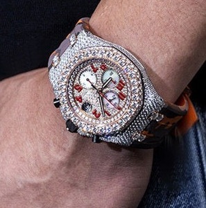 โครงกระดูก Moissanite ระดับไฮเอนด์สำหรับนาฬิกาสายหนังสแตนเลสสตีลสุดหรูรับประกัน2ปีเพชรผ่าน20มม. - Product Image 2