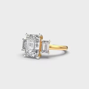 Último anillo de compromiso diamante 10/14/18K oro sólido moissanita y laboratorio cultivado completamente diamantes anillo de diseño único personalizado - Product Image 2