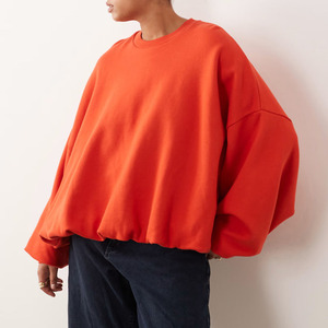 Sweat-shirt à manches longues surdimensionné pour femmes / Tissu en mélange de coton doux, respirant et confortable, sweat-shirt 2026 - Product Image 3