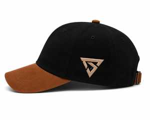 Gorra de Béisbol Deportiva de 5 Paneles de Gamuza Negra y Marrón Premium con Bordado Estilo Hip Hop - Product Image 4