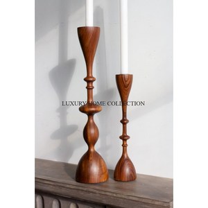 Lot de 3 bougeoirs décoratifs en métal, fer et bois pour table Tendance Bougeoir très exigeant Bougeoir Offre Spéciale - Product Image 3