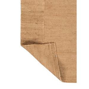 Tapis en jute et chanvre tissé plat beige et marron Daaira PDJT-388 pour usage domestique - Product Image 5