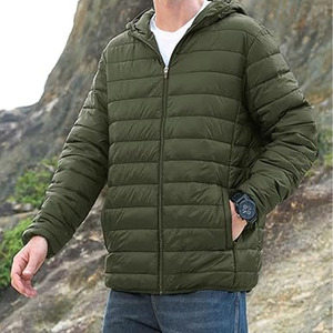 OEM ODM Custom Logo <b>Men's</b> Winter Outdoor Windproof Quilted <b>Jacket</b> Solid Hooded Puffer <b>Jackets</b> For <b>Men</b> - Product Image 3