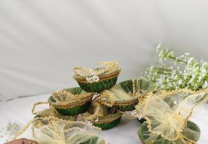 ของขวัญตาข่ายห่อชามหวานของขวัญงานแต่งงานอินเดีย haldi Mehndi ของขวัญคริสต์มาสดิวาลีกล่องเครื่องประดับงานเลี้ยงพิธีขึ้นบ้านใหม่ - Product Image 5