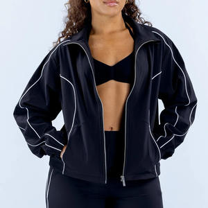 Chaquetas de Mujer con Cierre, Cuello Alto, Secado Rápido, 100% Poliéster, Estampadas o Lisas, para Otoño/Primavera - Product Image 4