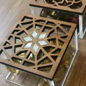 Caja de regalo acrílica hecha a mano artística con exquisita tapa de madreperla incrustada personalizada para eventos árabes de lujo regalo festivo - Product Image 6