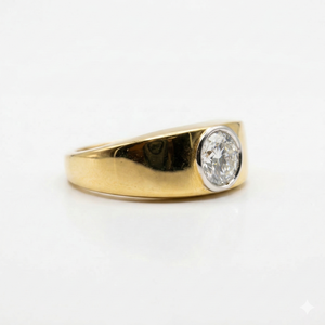 Bague pour homme en moissanite taille ronde, élégante, en argent sterling - Product Image 2