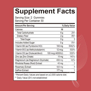 Meelefu OEM/ODM مكملات الزعفون استخراج العلكة الزعفراني للمزاج. الطاقة ، دعم العين للنساء والرجال - Product Image 3