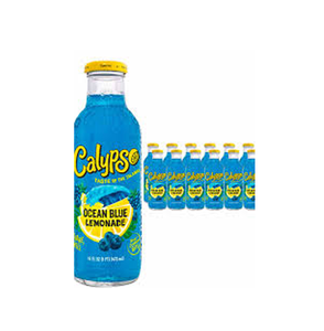 Venta al por mayor de limonada Calypso Ocean Blue en botellas de vidrio de 473 ml, 12 botellas por caja, hecha con pulpa de fruta real y ingredientes naturales. - Product Image 3