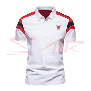 เสื้อโปโลผ้าใยไผ่สำหรับผู้ชายเสื้อโปโลผ้าคอตตอนบล็อกสีเรียบง่ายออกแบบได้ตามต้องการ - Product Image 1