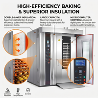 Équipement de boulangerie professionnel, four rotatif électrique à 32 plateaux pour la cuisson des croissants, des biscuits et du pain