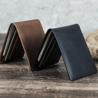 Portefeuille minimaliste fin pour homme en cuir pleine fleur, porte-cartes en cuir de vache, portefeuille fin ultra fin pour homme