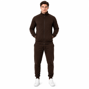 Survêtement de base pour homme 2026 avec capuche, tissu brossé de haute qualité, chevilles côtelées, respirant et écologique - Product Image 1
