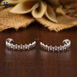 0,16 TDW redondo corte brillante diamante pendiente 18kt oro blanco Labgrown diamante Hpht/Cvd diamante joyería - Product Image 2