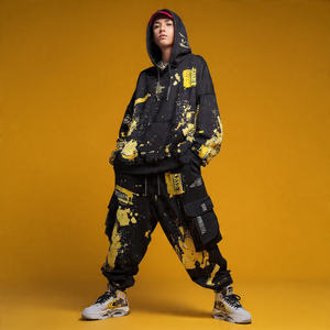 Survêtements surdimensionnés à fermeture éclair pour hommes, sweats à capuche amples à fermeture éclair, pantalons de survêtement à jambes larges, ensembles de survêtement en molleton pour l'hiver, streetwear pour hommes - Product Image 6