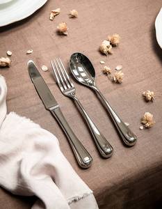 Ensemble de couverts pour couverts en acier inoxydable de qualité alimentaire ensemble d'argenterie personnalisé dernière conception avec doublure texture sur la poignée au prix de gros - Product Image 6