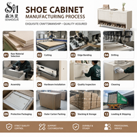 Zapatero Plegable OEM que Ahorra Espacio con Estante Superior Ajustable, Gabinete de Almacenamiento de Zapatos de Metal Resistente para Pasillos Estrechos