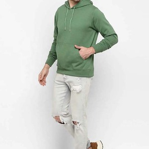 Sweat à capuche en coton pour homme sur mesure en gros avec poche, doux, confortable, en tissu polaire respirant, fabrication en usine pour un usage décontracté - Product Image 4