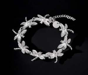 Brazalete de libélula de Plata de Ley 925 para mujer, brazalete de la suerte, regalo de joyería, collares de moissanita - Product Image 4