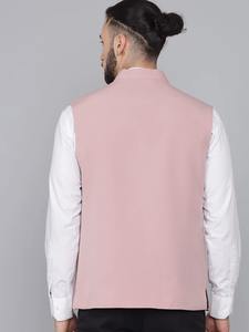 High on Demand Pink Waistcoat for Men for Corporate Wear Groom Wear Events and Daily Office Use Available for factory Price - Product Image 3