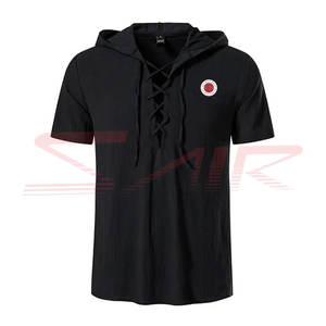 เสื้อยืดมีฮู้ดสำหรับผู้ชายผ้าฝ้าย100% ระบายอากาศได้ดีเสื้อแฟชั่นพลัสไซส์ออกแบบได้ตามต้องการ - Product Image 3