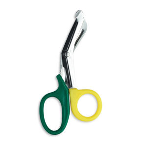 Ciseaux à bandage manuels sur mesure Ciseaux à toile pour infirmière Manche en plastique jaune vert Utilitaire de chirurgie générale en acier inoxydable - Product Image 1